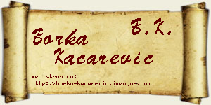Borka Kačarević vizit kartica